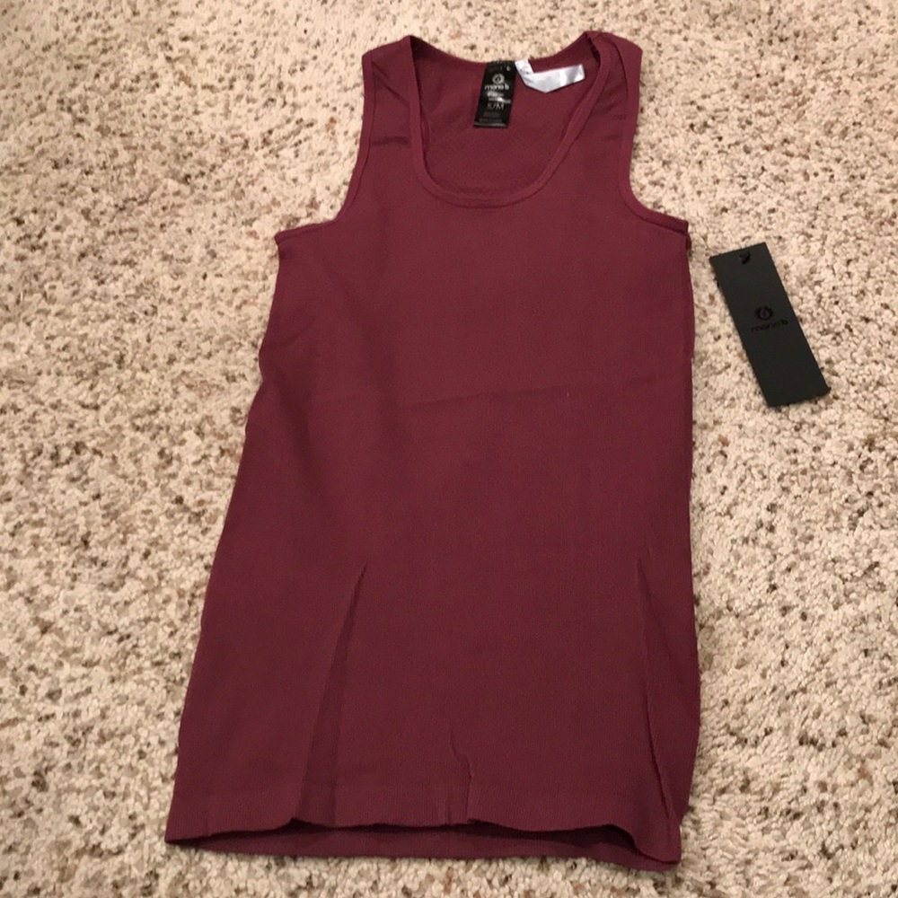 MONO B Plum Mesh Tank